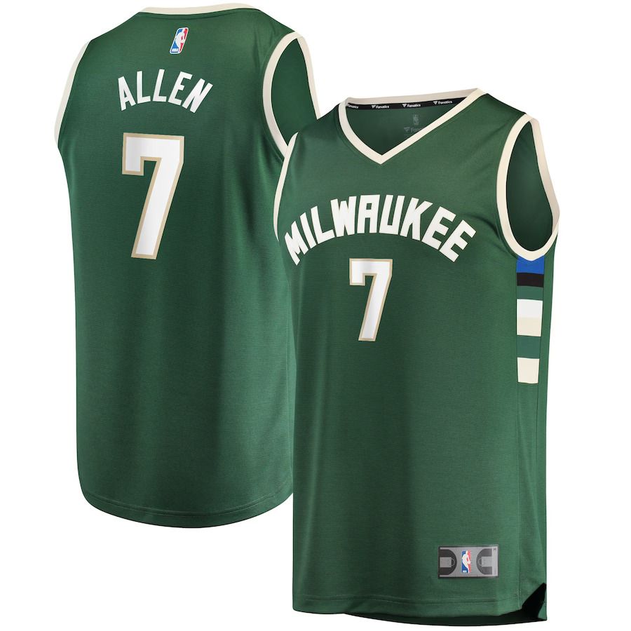Men Milwaukee Bucks 7 Grayson Allen Fanatics Branded Hunter Green Fast Break Replica NBA Jersey